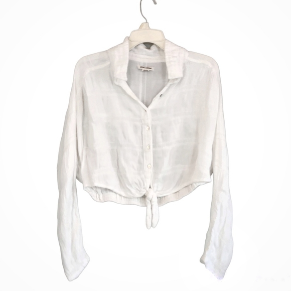 Billabong Sunset Sessions Chenille Tie Knot Front Button Top, Sz Medium - Picture 2 of 7